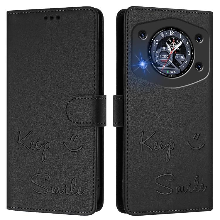 For Cubot A30 Smile Embossing RFID Leather Phone Case