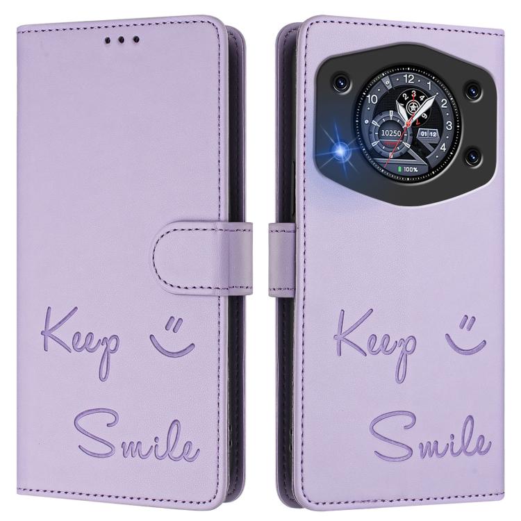 For Cubot A30 Smile Embossing RFID Leather Phone Case