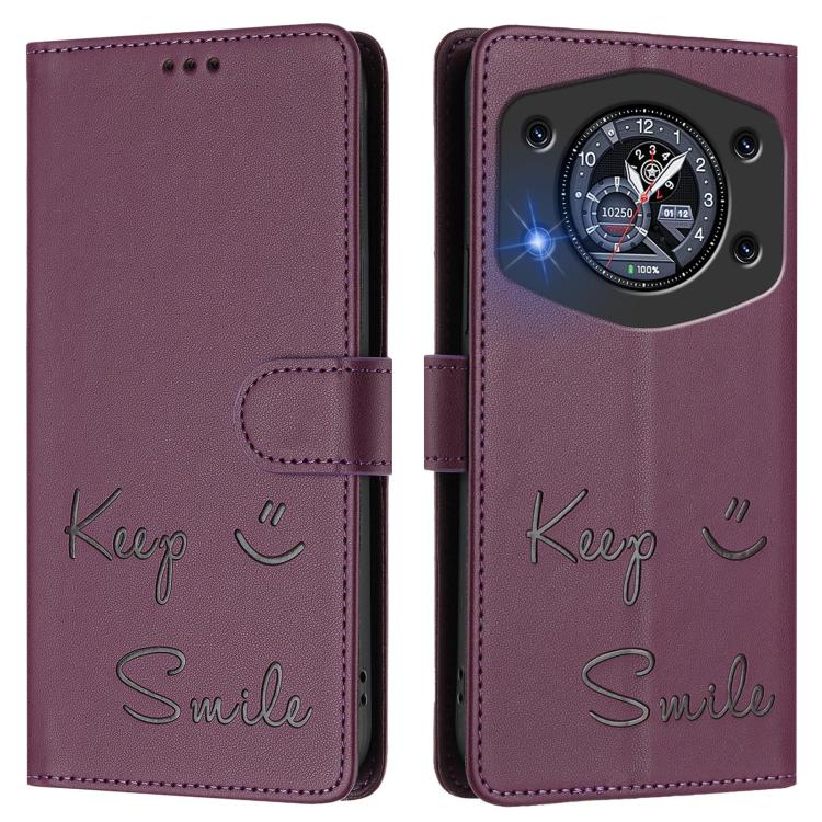 For Cubot A30 Smile Embossing RFID Leather Phone Case