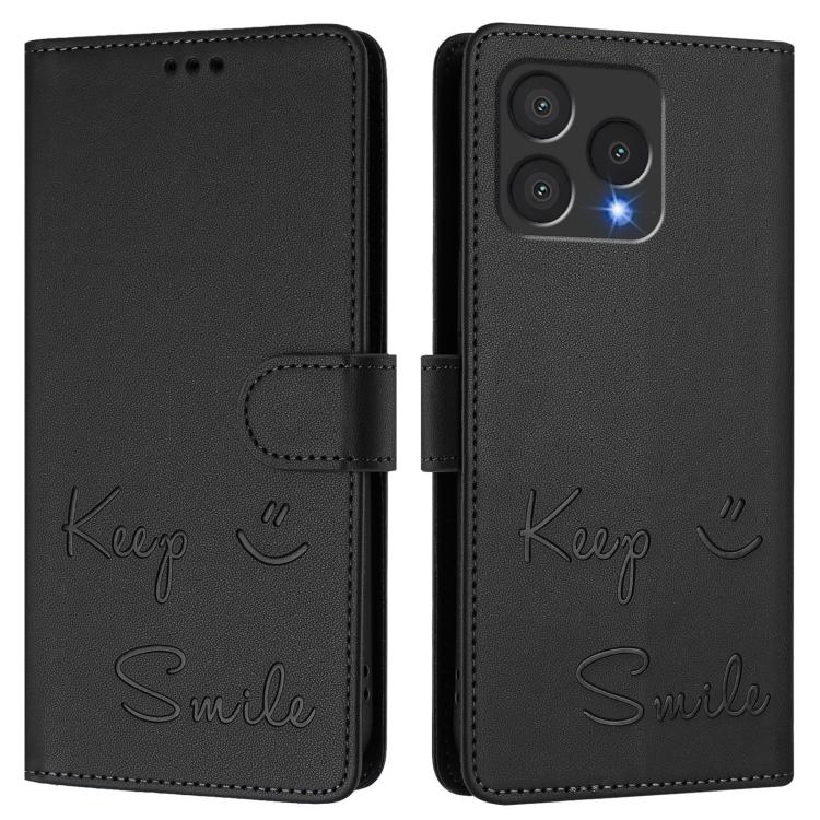 For Cubot A40 Smile Embossing RFID Leather Phone Case