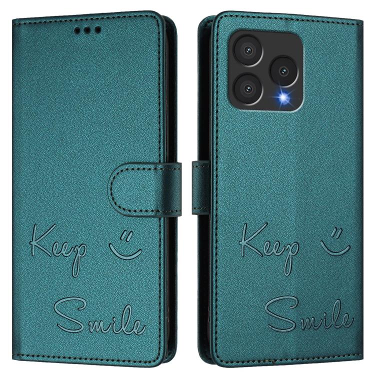 For Cubot A40 Smile Embossing RFID Leather Phone Case