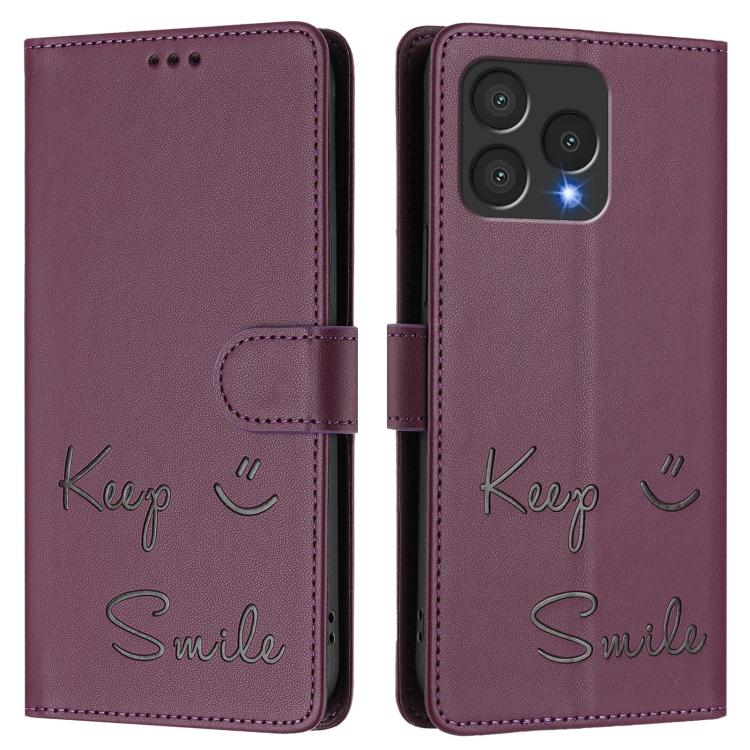 For Cubot A40 Smile Embossing RFID Leather Phone Case