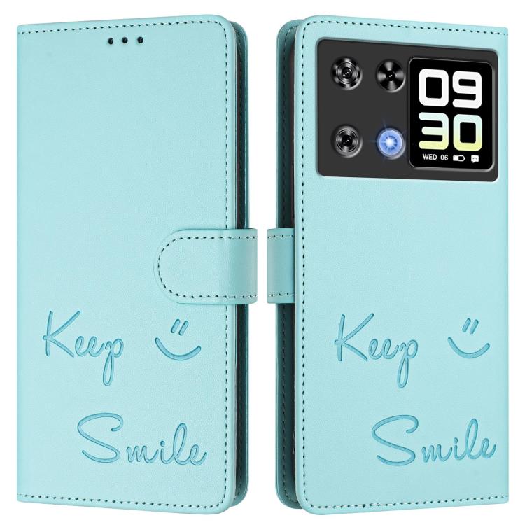For Cubot P90 Smile Embossing RFID Leather Phone Case