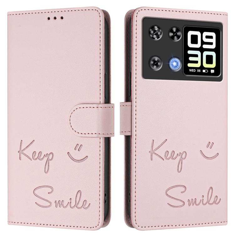 For Cubot P90 Smile Embossing RFID Leather Phone Case