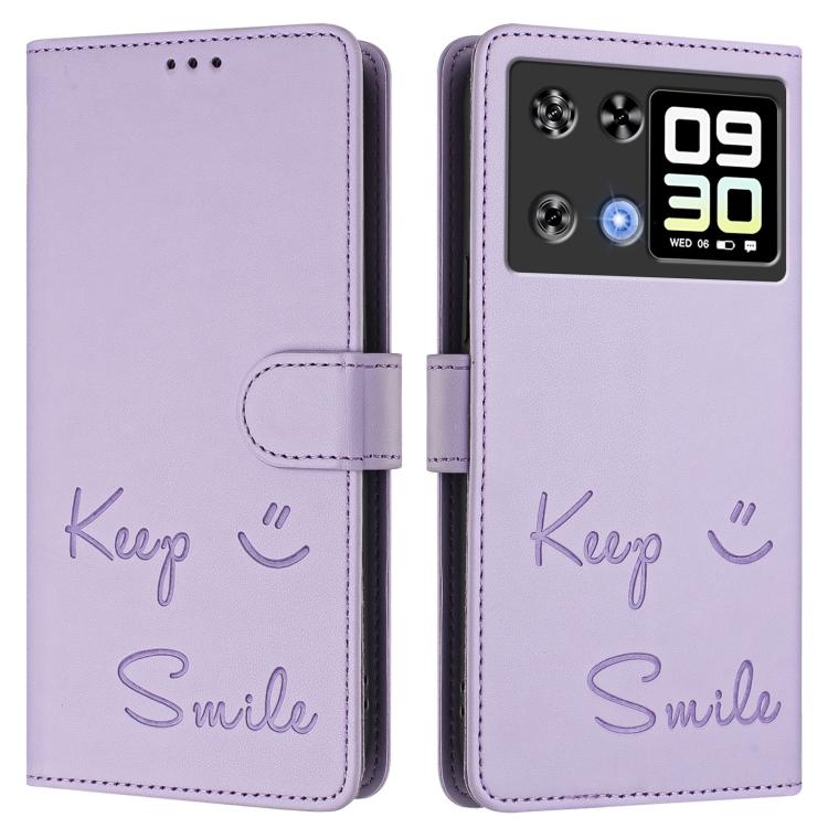 For Cubot P90 Smile Embossing RFID Leather Phone Case