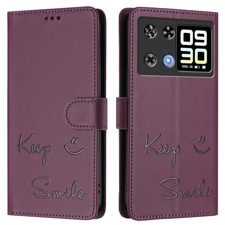 For Cubot P90 Smile Embossing RFID Leather Phone Case