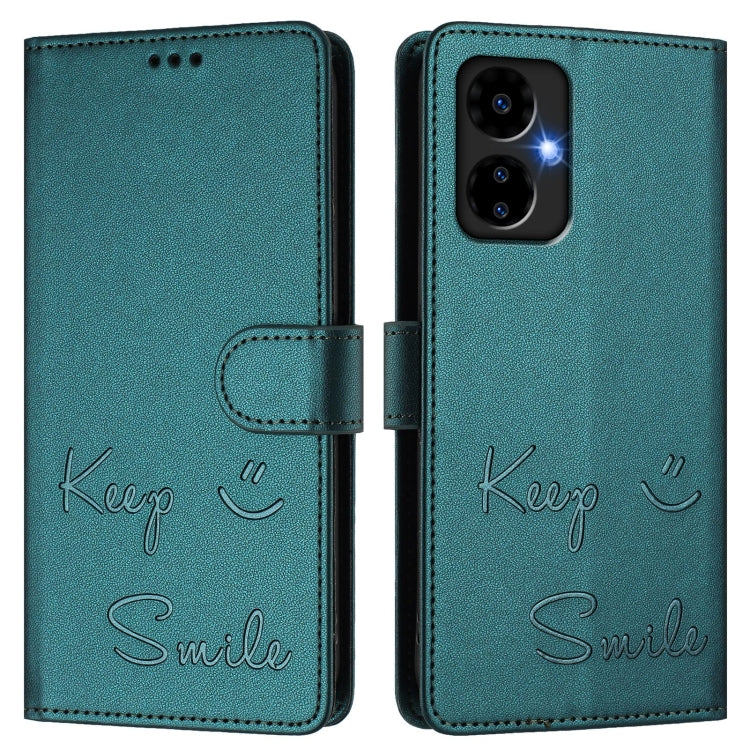 For Boost Mobile Celero 5G 2024 Smile Embossing RFID Leather Phone Case