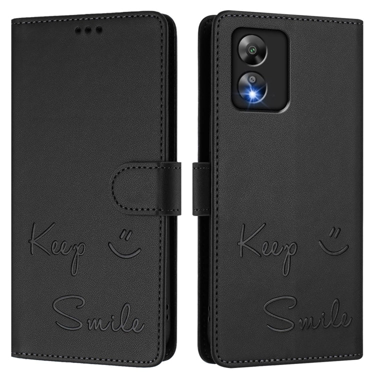 For Boost Mobile Celero 5G SC Smile Embossing RFID Leather Phone Case