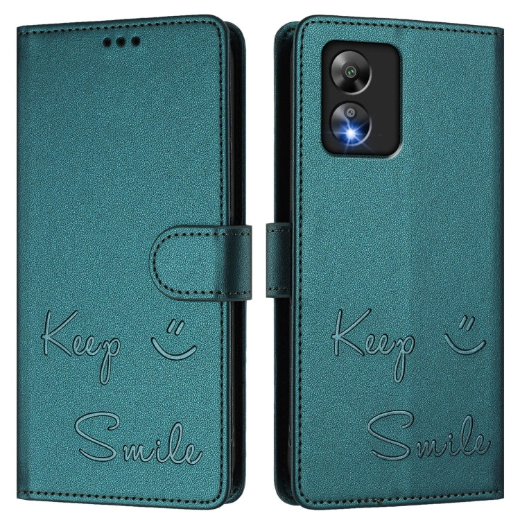 For Boost Mobile Celero 5G SC Smile Embossing RFID Leather Phone Case