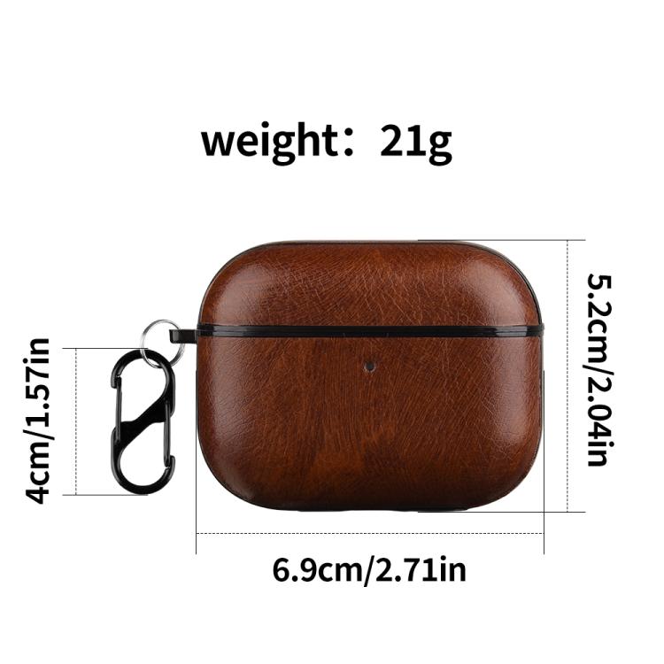 For AirPods Pro 3 One-Piece Style Leather Earphone Protective Case with Hook