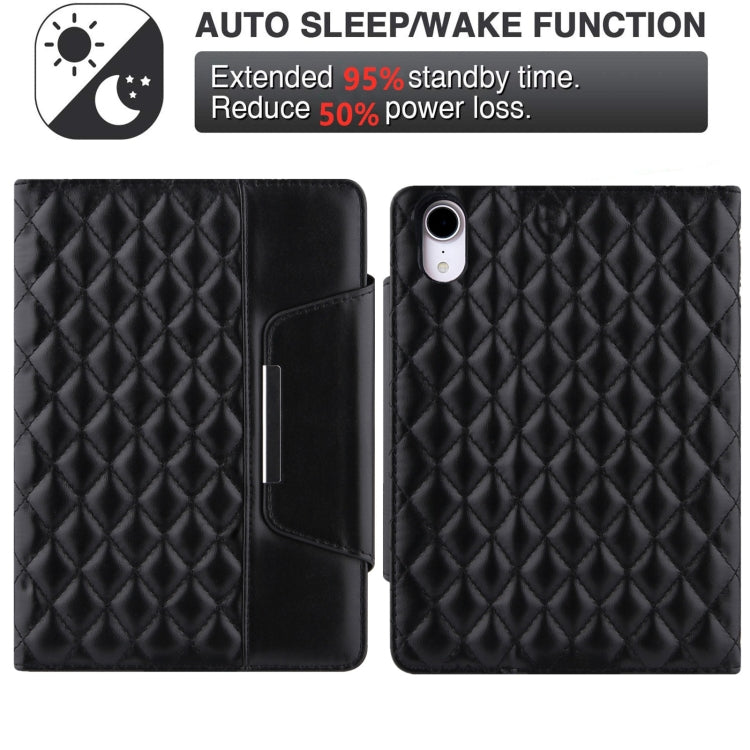 For iPad mini 6 / mini 2024 Diamond Pattern Hardware Buckle Smart Leather Tablet Case