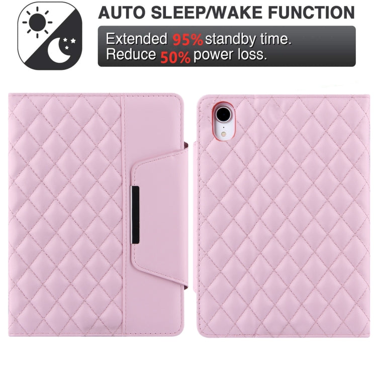 For iPad mini 6 / mini 2024 Diamond Pattern Hardware Buckle Smart Leather Tablet Case