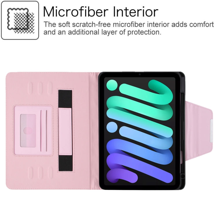 For iPad mini 6 / mini 2024 Diamond Pattern Hardware Buckle Smart Leather Tablet Case