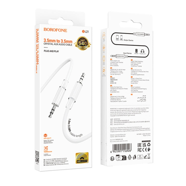 Borofone BL21 AUX 3.5mm Audio Adapter Cable, Length: 1m