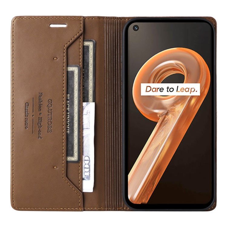 For Realme 9i GQUTROBE G01 RFID Anti-theft Leather Phone Case