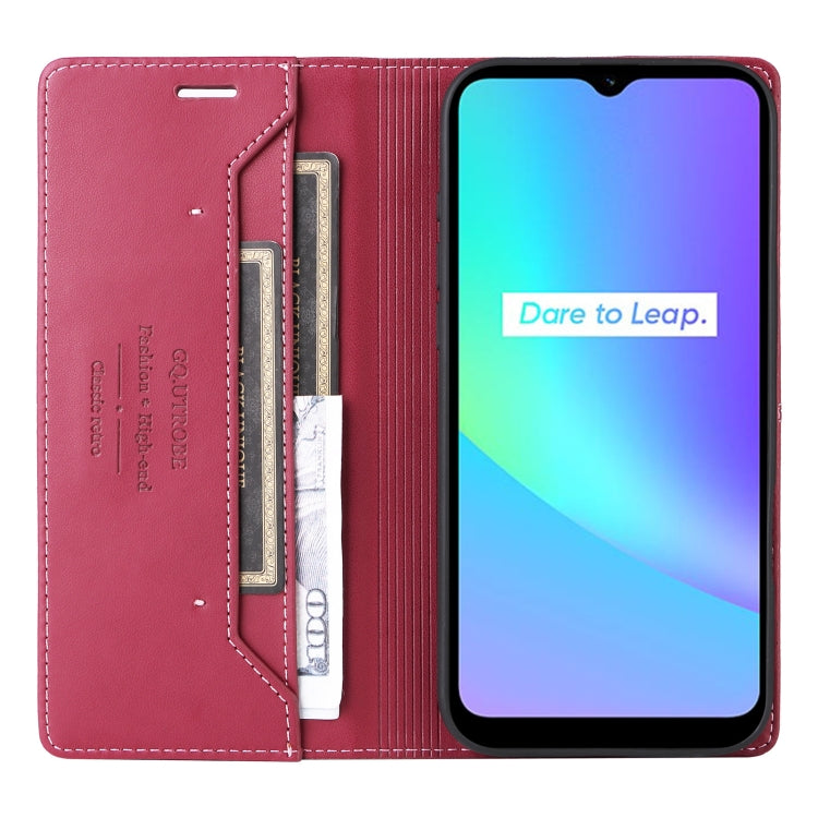 For Realme C15 GQUTROBE G01 RFID Anti-theft Leather Phone Case