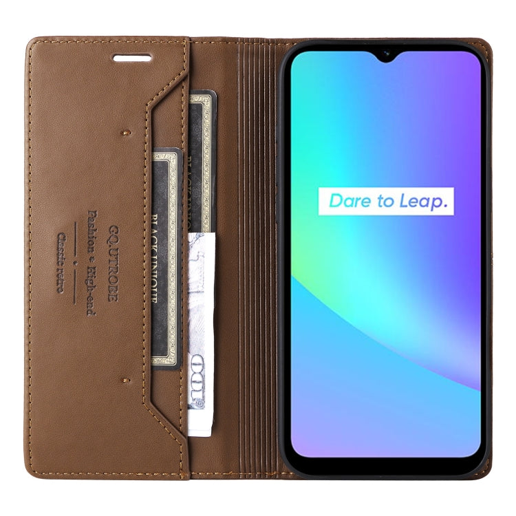 For Realme C15 GQUTROBE G01 RFID Anti-theft Leather Phone Case