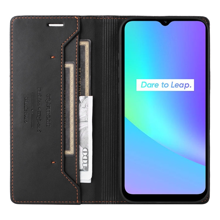 For Realme C15 GQUTROBE G01 RFID Anti-theft Leather Phone Case