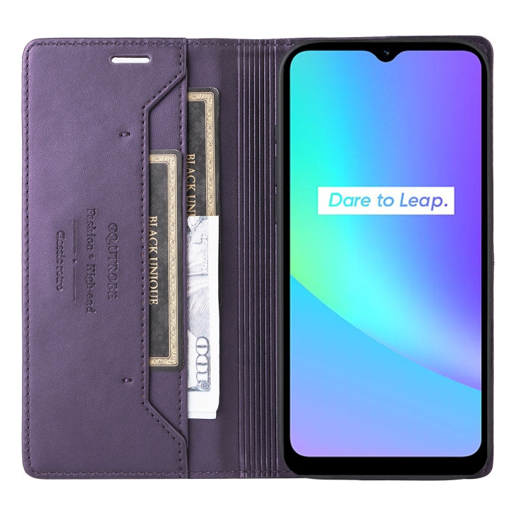 For Realme C15 GQUTROBE G01 RFID Anti-theft Leather Phone Case