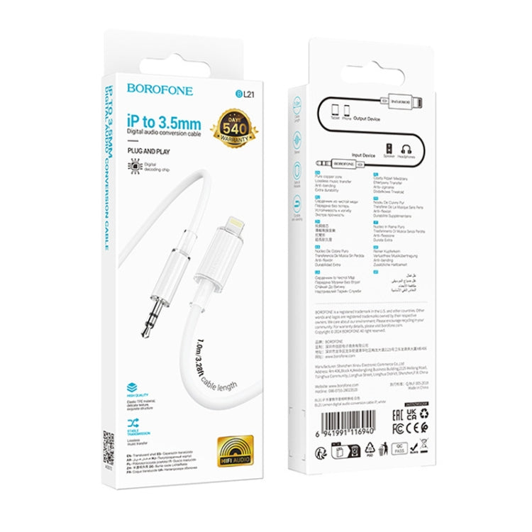 Borofone BL21 8 Pin to 3.5mm Digital Audio Conversion Cable, Length: 1m