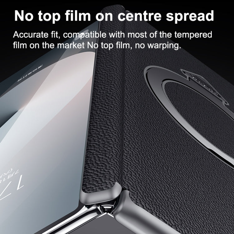 For Samsung Galaxy Z Fold 6 SULADA Top Grain Leather MagSafe Magnetic Holder Phone Case