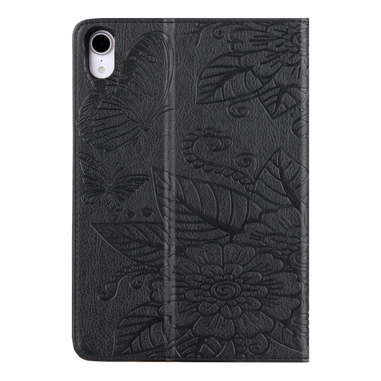 For iPad mini 6 / mini 2024 Butterfly Love Flower Embossed Leather Smart Tablet Case