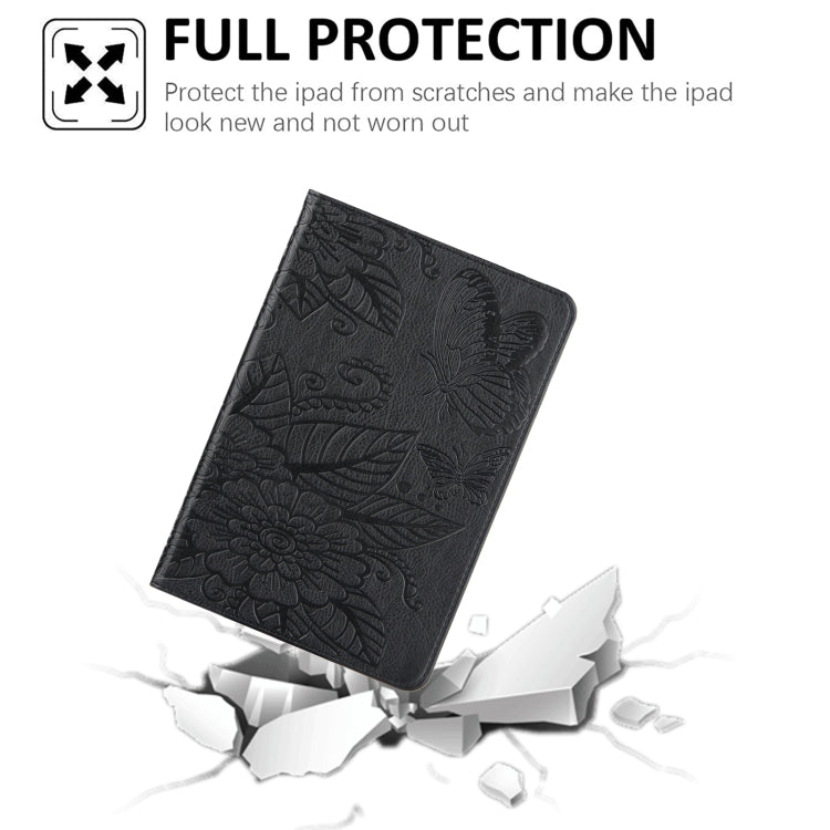 For iPad mini 6 / mini 2024 Butterfly Love Flower Embossed Leather Smart Tablet Case