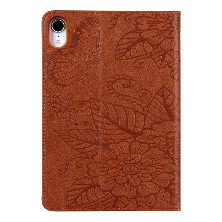 For iPad mini 6 / mini 2024 Butterfly Love Flower Embossed Leather Smart Tablet Case