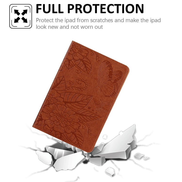 For iPad mini 6 / mini 2024 Butterfly Love Flower Embossed Leather Smart Tablet Case
