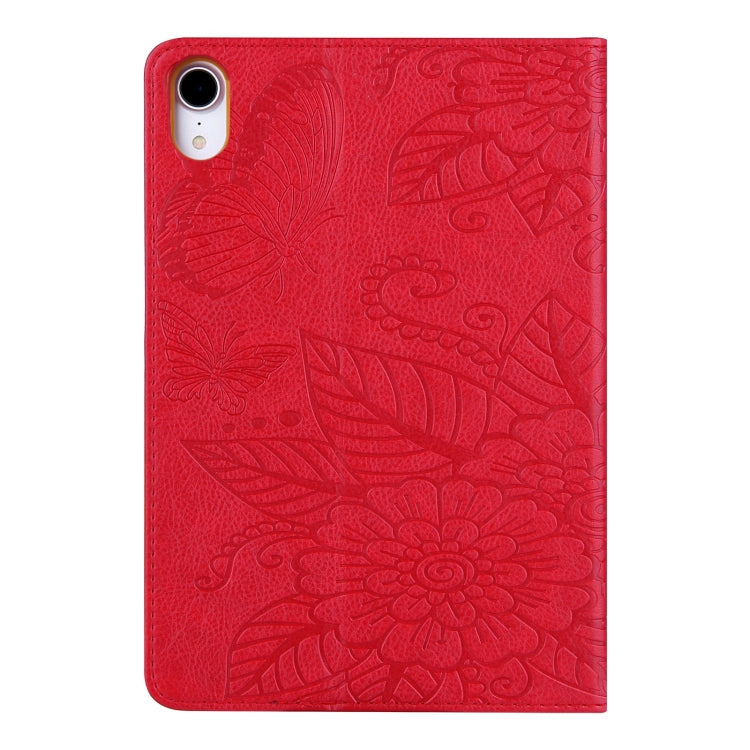 For iPad mini 6 / mini 2024 Butterfly Love Flower Embossed Leather Smart Tablet Case