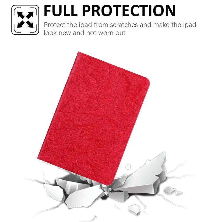 For iPad mini 6 / mini 2024 Butterfly Love Flower Embossed Leather Smart Tablet Case