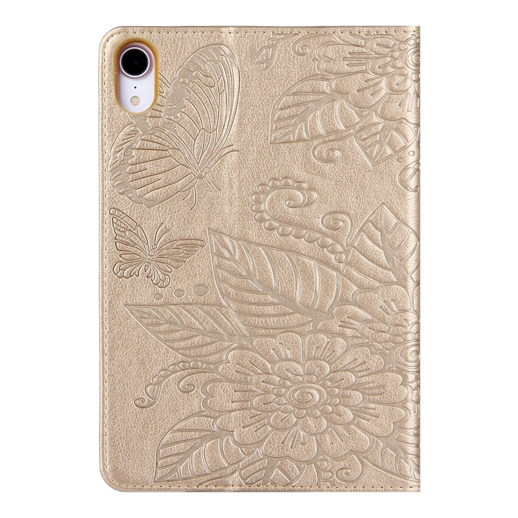 For iPad mini 6 / mini 2024 Butterfly Love Flower Embossed Leather Smart Tablet Case