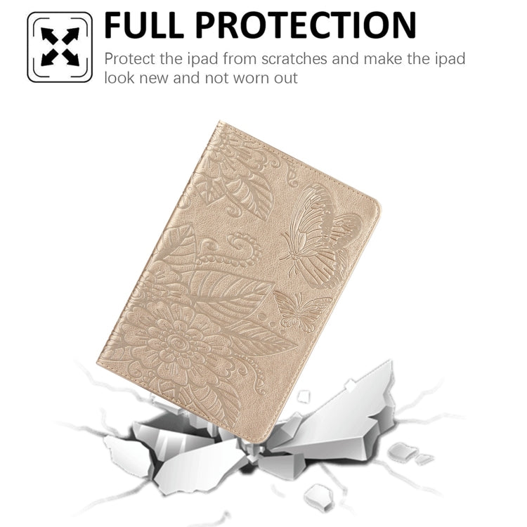 For iPad mini 6 / mini 2024 Butterfly Love Flower Embossed Leather Smart Tablet Case