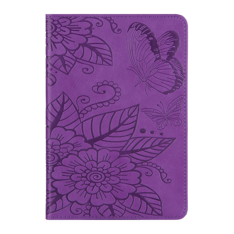 For iPad mini 6 / mini 2024 Butterfly Love Flower Embossed Leather Smart Tablet Case