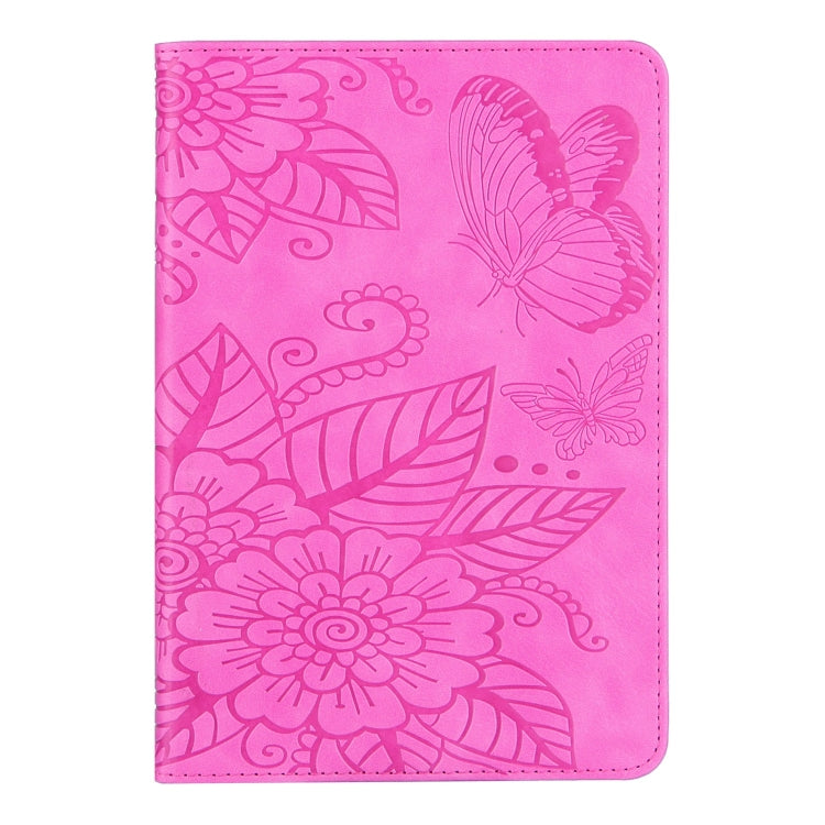 For iPad mini 6 / mini 2024 Butterfly Love Flower Embossed Leather Smart Tablet Case