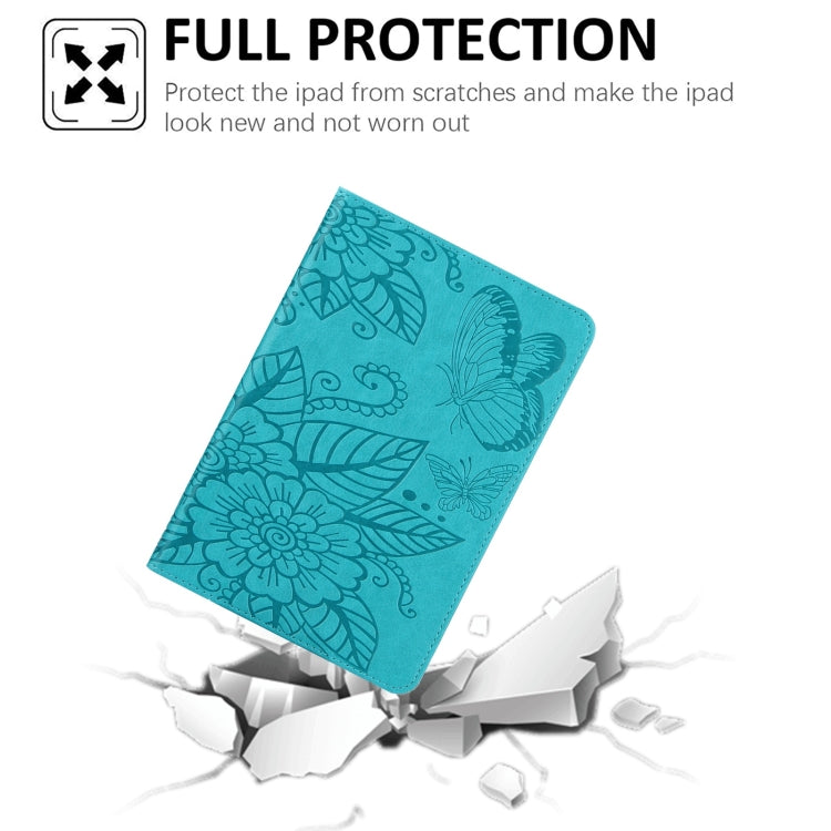 For iPad mini 6 / mini 2024 Butterfly Love Flower Embossed Leather Smart Tablet Case