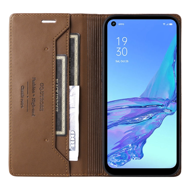 For OPPO A53 / A53s GQUTROBE G01 RFID Anti-theft Leather Phone Case