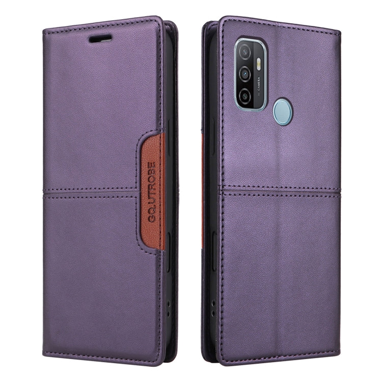 For OPPO A53 / A53s GQUTROBE G01 RFID Anti-theft Leather Phone Case