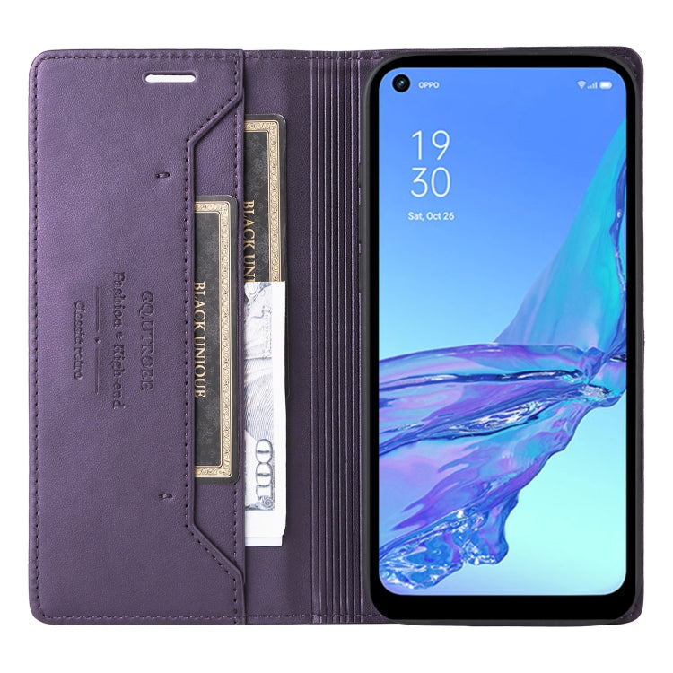 For OPPO A53 / A53s GQUTROBE G01 RFID Anti-theft Leather Phone Case