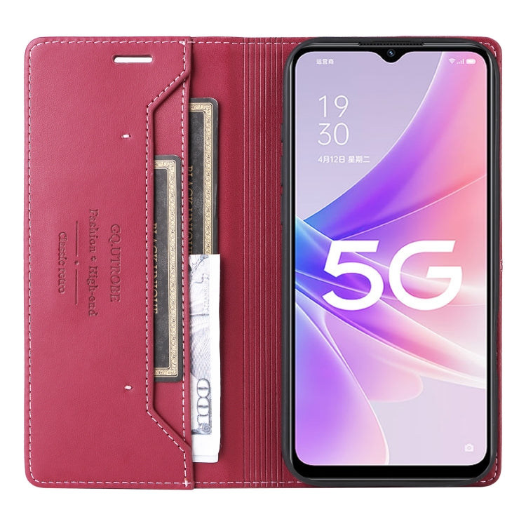 For OPPO A57 5G / A77 5G GQUTROBE G01 RFID Anti-theft Leather Phone Case