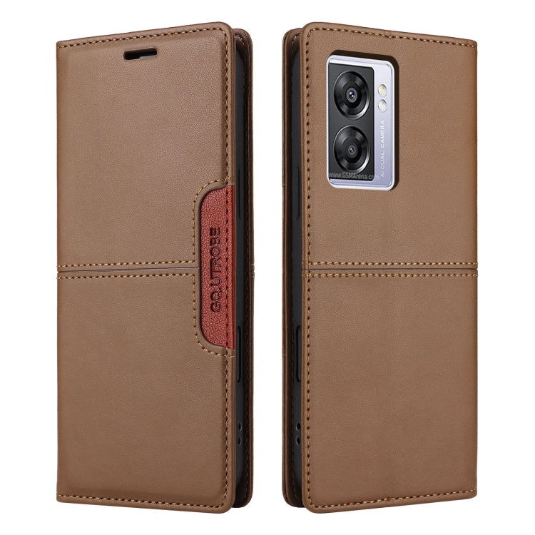 For OPPO A57 5G / A77 5G GQUTROBE G01 RFID Anti-theft Leather Phone Case