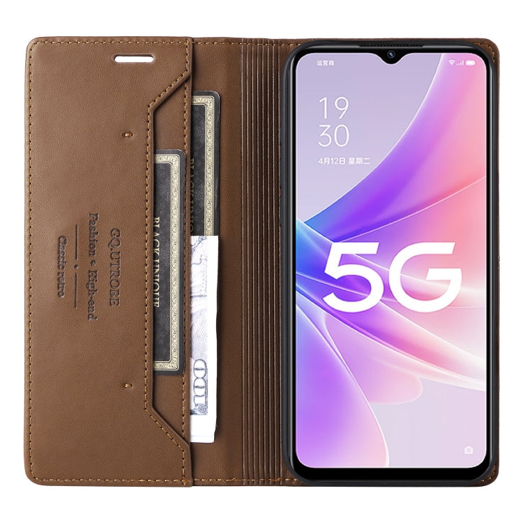 For OPPO A57 5G / A77 5G GQUTROBE G01 RFID Anti-theft Leather Phone Case