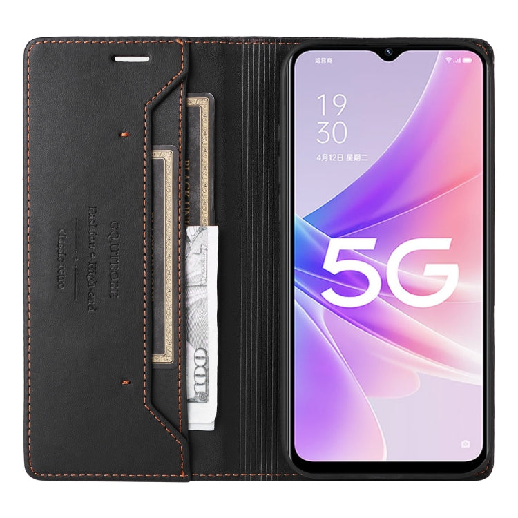 For OPPO A57 5G / A77 5G GQUTROBE G01 RFID Anti-theft Leather Phone Case