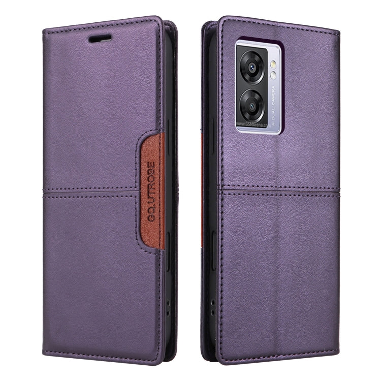 For OPPO A57 5G / A77 5G GQUTROBE G01 RFID Anti-theft Leather Phone Case