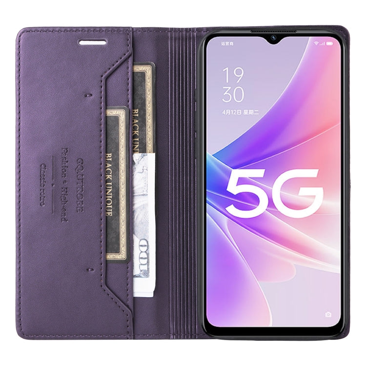 For OPPO A57 5G / A77 5G GQUTROBE G01 RFID Anti-theft Leather Phone Case