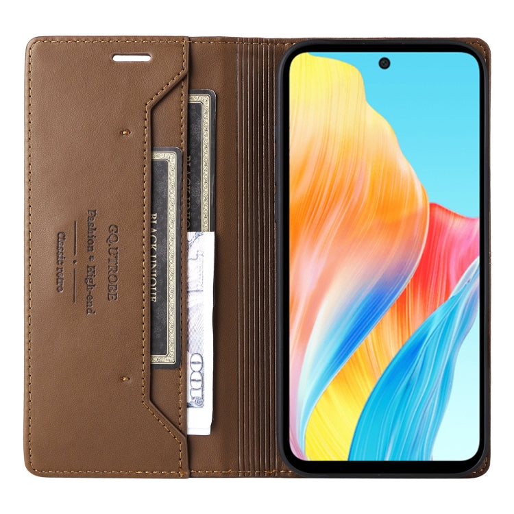 For OPPO A58 4G GQUTROBE G01 RFID Anti-theft Leather Phone Case