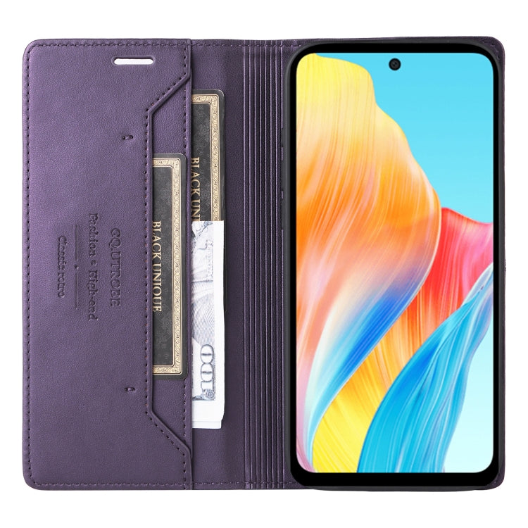 For OPPO A58 4G GQUTROBE G01 RFID Anti-theft Leather Phone Case