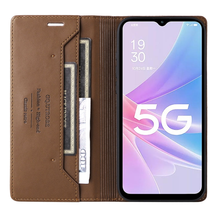 For OPPO A58 5G GQUTROBE G01 RFID Anti-theft Leather Phone Case