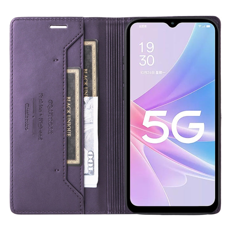 For OPPO A58 5G GQUTROBE G01 RFID Anti-theft Leather Phone Case