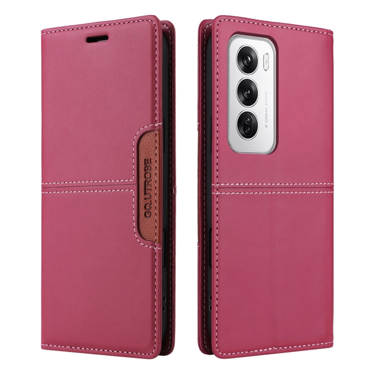 For OPPO Reno12 5G Global GQUTROBE G01 RFID Anti-theft Leather Phone Case